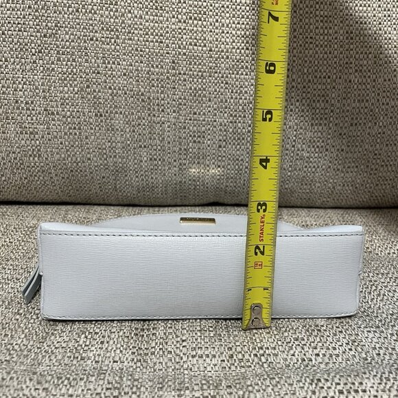 Furla Baby Blue Leather Curved Cosmetics Travel Case - Picture 4 of 9